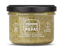 Purée fine de cresson courgette et sauté de dinde