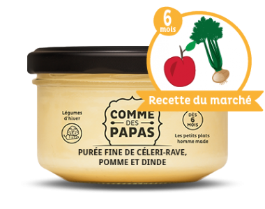 Purée fine de céleri, pomme et dinde