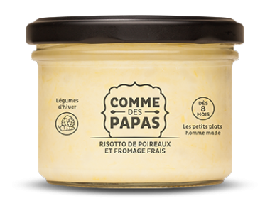 Petit pot bébé bio 8 mois Risotto de Poireaux et Fromage Frais