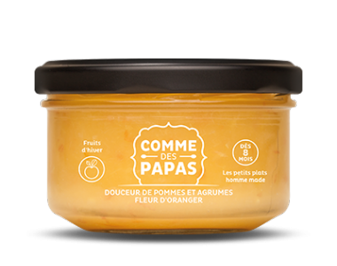 Petit pot bébé bio 8 mois Douceur de pommes et d'agrumes, fleur d'oranger