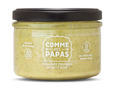 Petit pot bébé bio 12 mois Mouliné crémeux de petits-pois