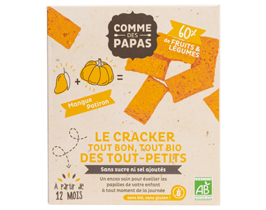 Les Crackers Bio des Tout-petits - Mangue et Potiron