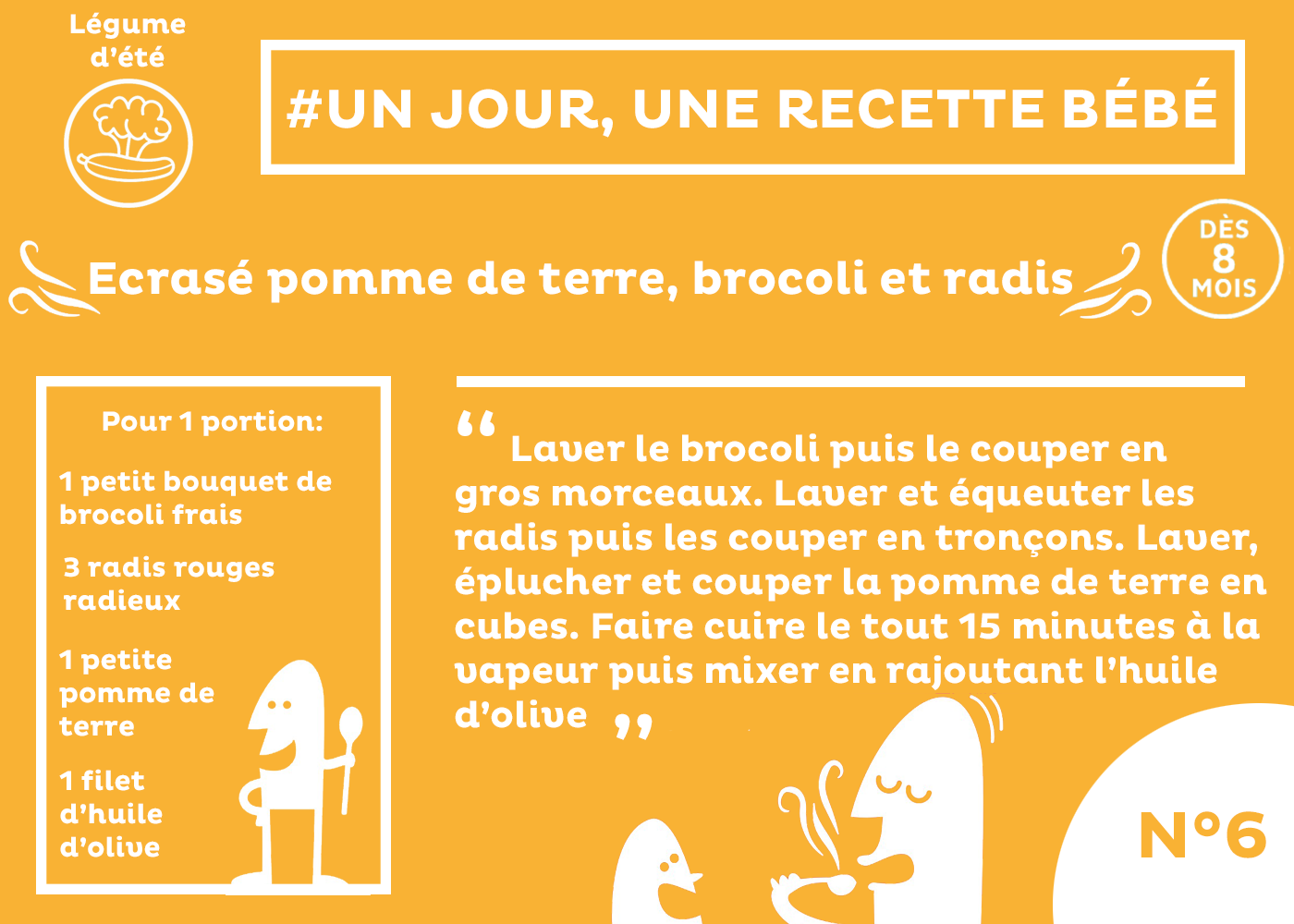 Recette Bebe Des 8 Mois Ecrase De Pomme De Terre Brocoli Et Radis